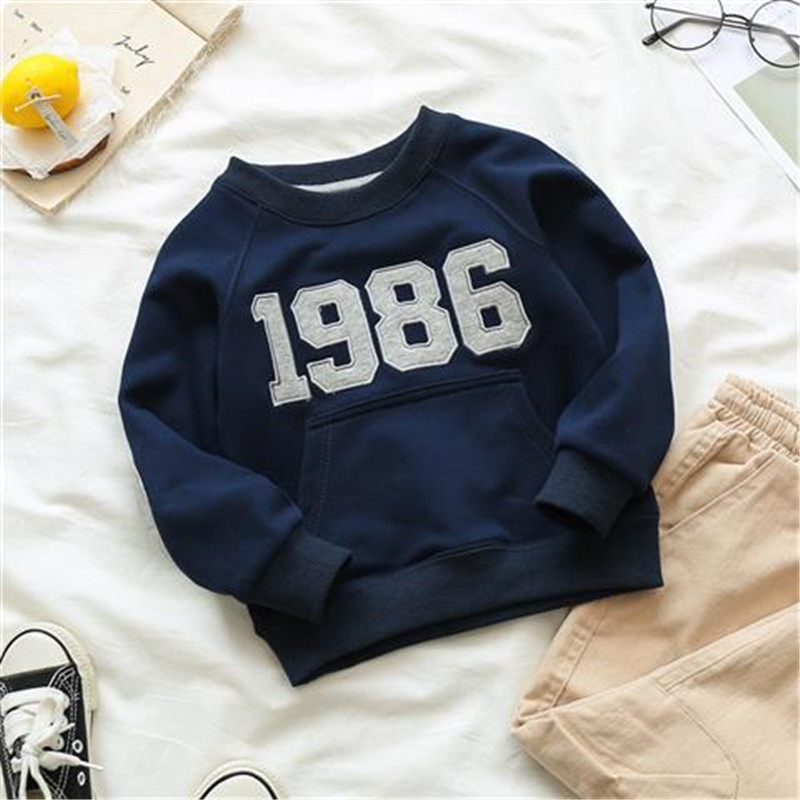 Áo Sweater Cổ Tròn In Số 1986 Thời Trang Mùa Thu Cho Bé Trai