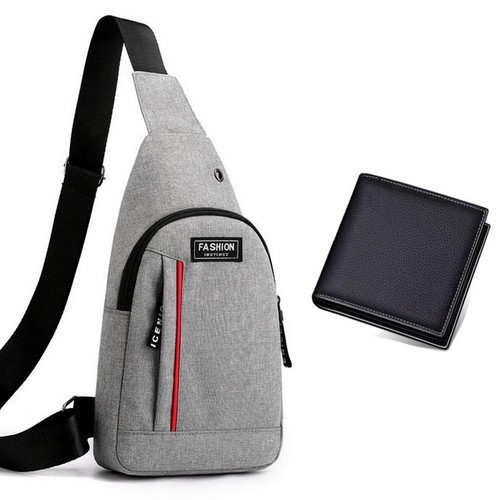 COMBO 1 TÚI ĐEO CHÉO NAM VÀ 1 VÍ DA NAM 8011