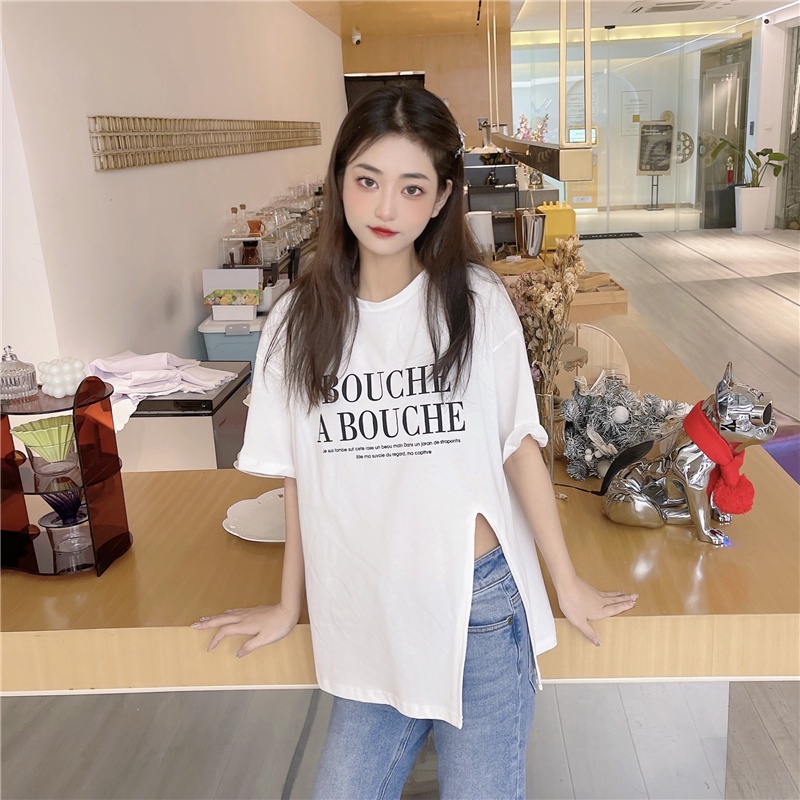 Áo Thun Nữ Ngắn Tay In Chữ Phong Cách Hàn Quốc Mới