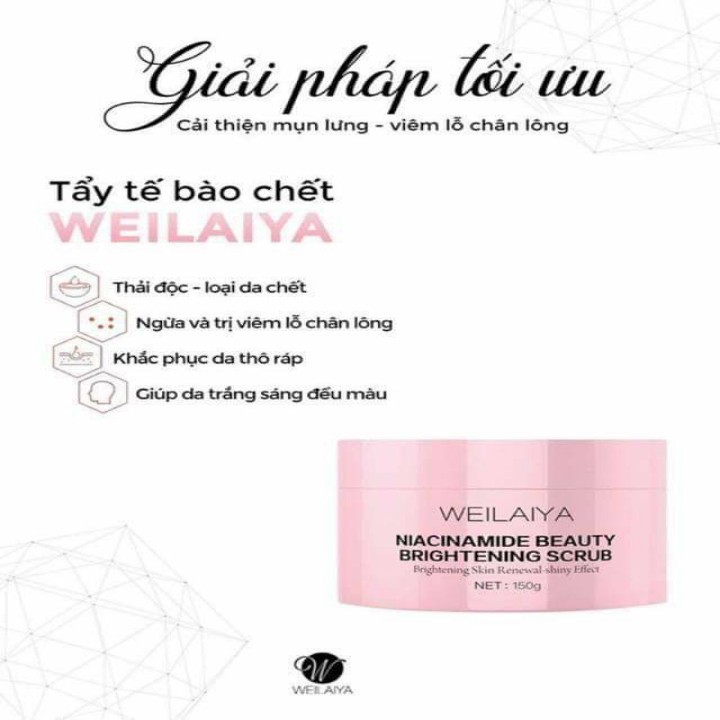 Tẩy Tế Bào Chết Body Tẩy Da Chết Body Weilaiya Chính Hãng Làm Sáng Da Mịn Da Cải Thiện Mụn Lưng Và Viêm Nang Lông