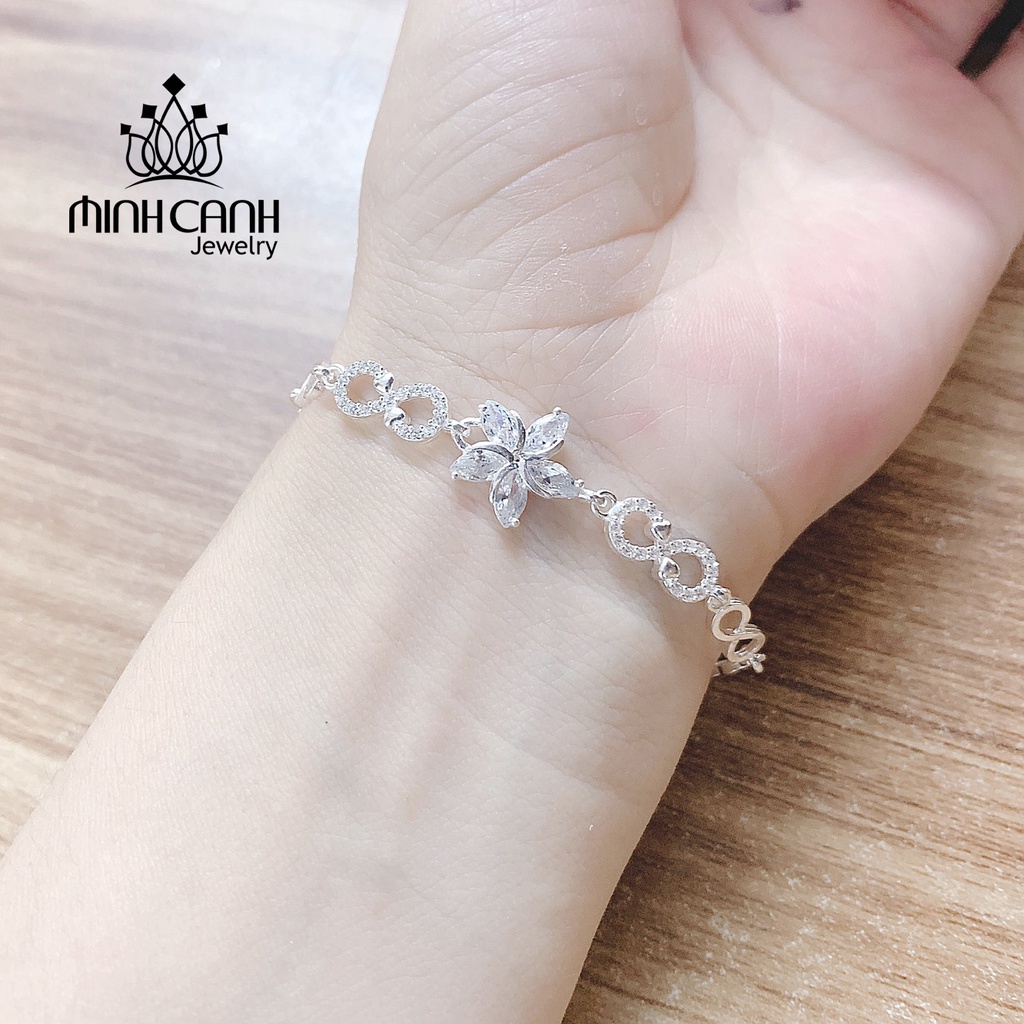 Lắc Tay Bạc Hoa Xoay Minh Canh Jewelry