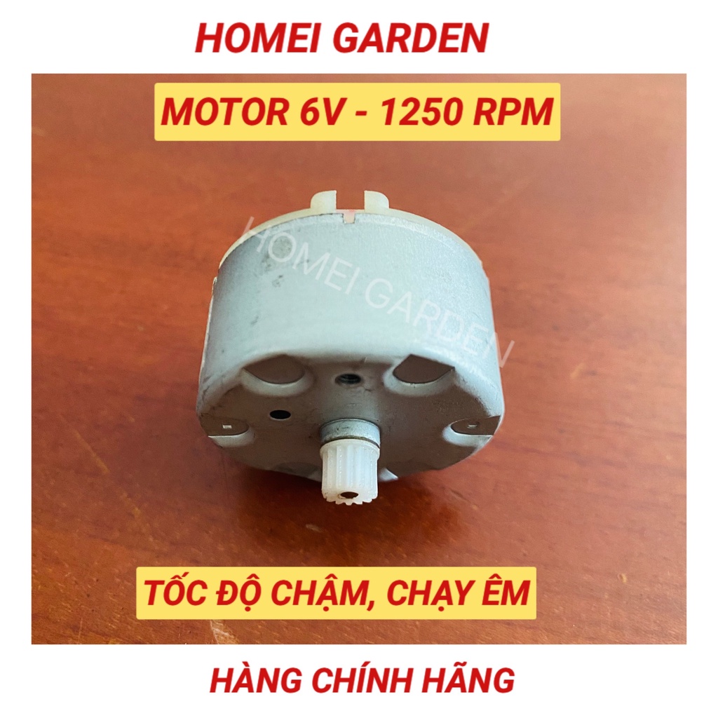 Mô tơ 6V tôc độ chậm 1250 RPM kèm bánh răng điện áp 6v chạy êm  - CM0002