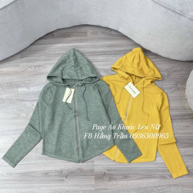 Áo khoác len dây kéo dáng lửng vạt bầu mẫu mới.