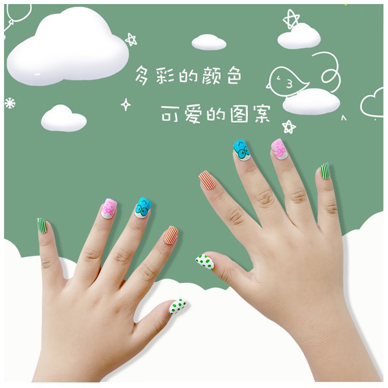 (KIDs ) set 24 móng giả cho bé gái xinh xắn tặng kèm keo