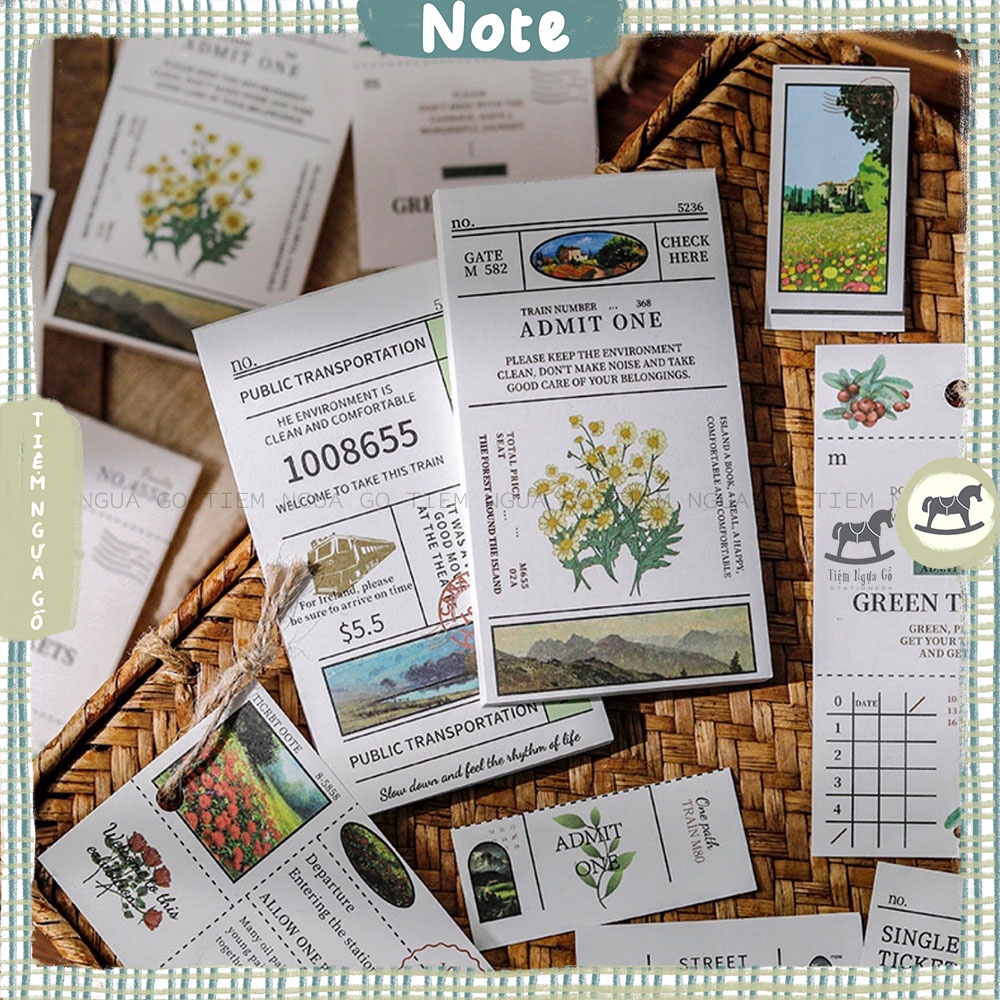 Tập 50 Note Ghi Chú Vintage Journeys Giấy Note Ghi Chú Cute Dễ Thương Trang Trí Bullet Journal - Tiệm Ngựa Gỗ