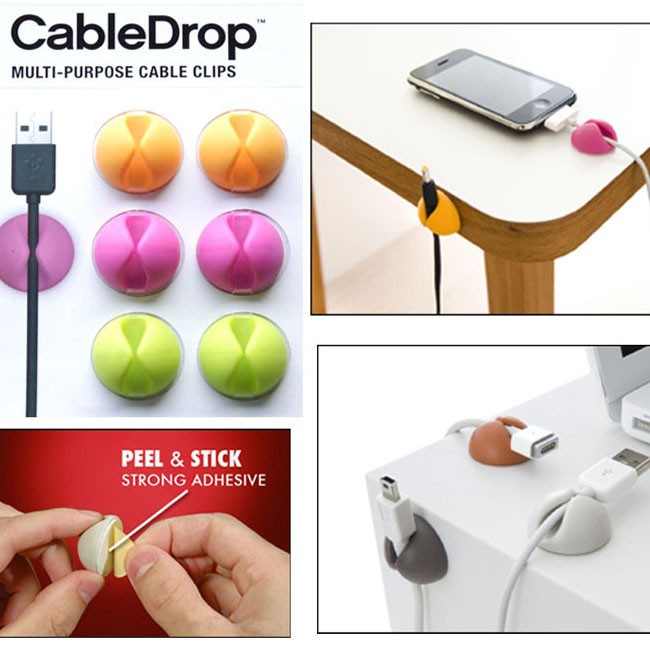 Nút dán tường tiện lợi giữ cố định dây điện, cáp sạc, dây tai nghe chống xoắn rối, màu sắc dễ thương, giá rẻ | BigBuy360 - bigbuy360.vn