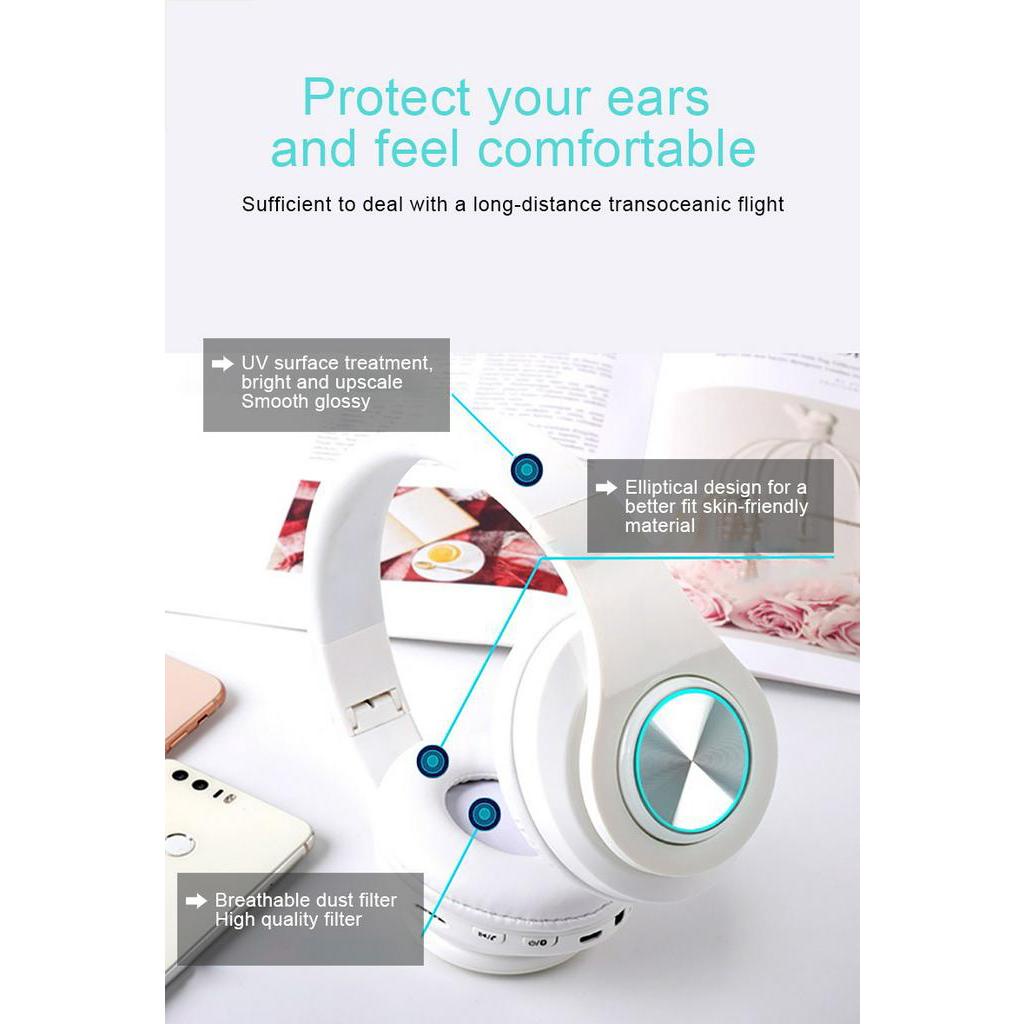 Tai Nghe Bluetooth 5.0 KEBIDUMEI B39 Không Dây Có Thể Gập Lại Với Mic Hỗ Trợ Thẻ TF