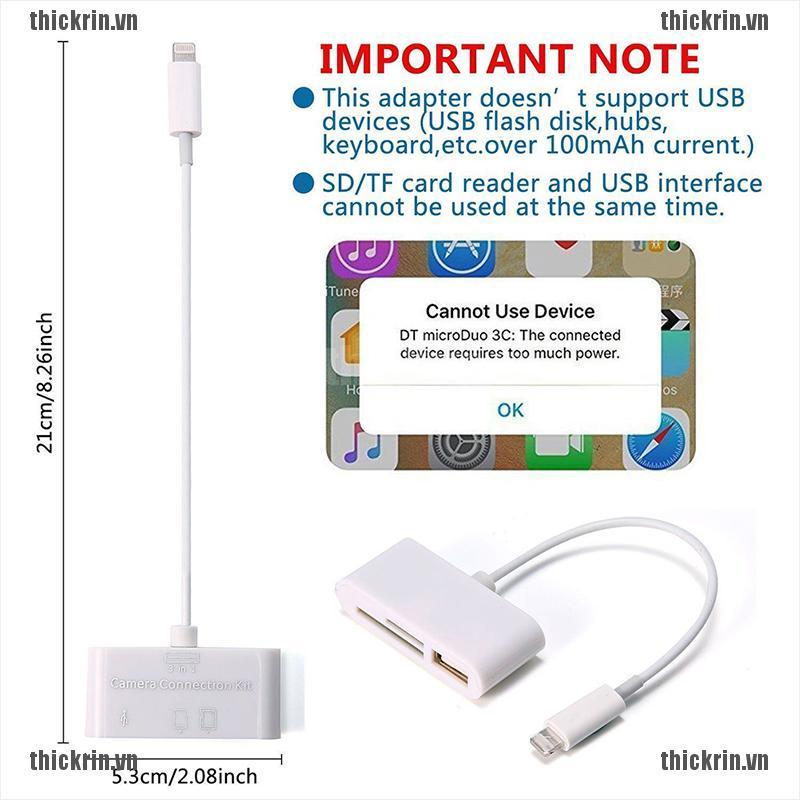 <Hot~new>Lightning to SD Card Camera Reader Connector Micro USB Adapter for iPhone iPad