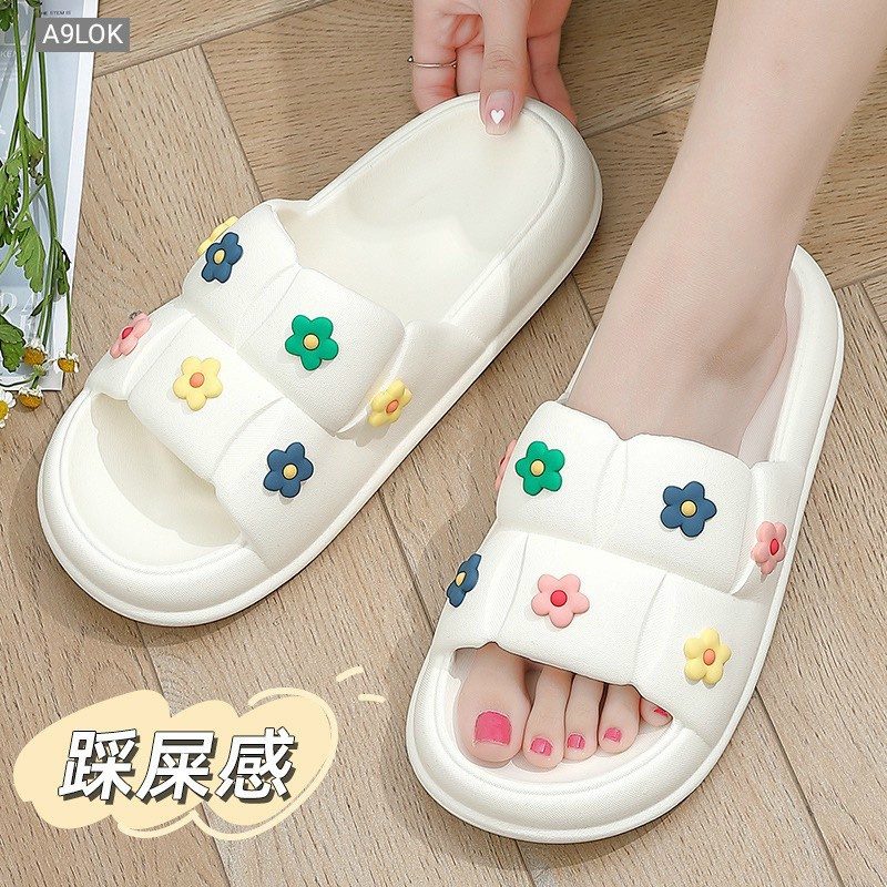 Dép nữ Bản Hoa Đế Bánh Mì Hàng Quảng Châu Đi Bền Siêu Đẹp