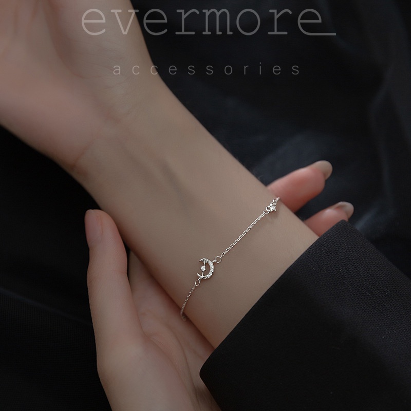 Vòng tay bạc EVERMORE, lắc tay mặt trăng non bạc Ý 925 cao cấp, phong cách minimalism, thanh lịch - L004