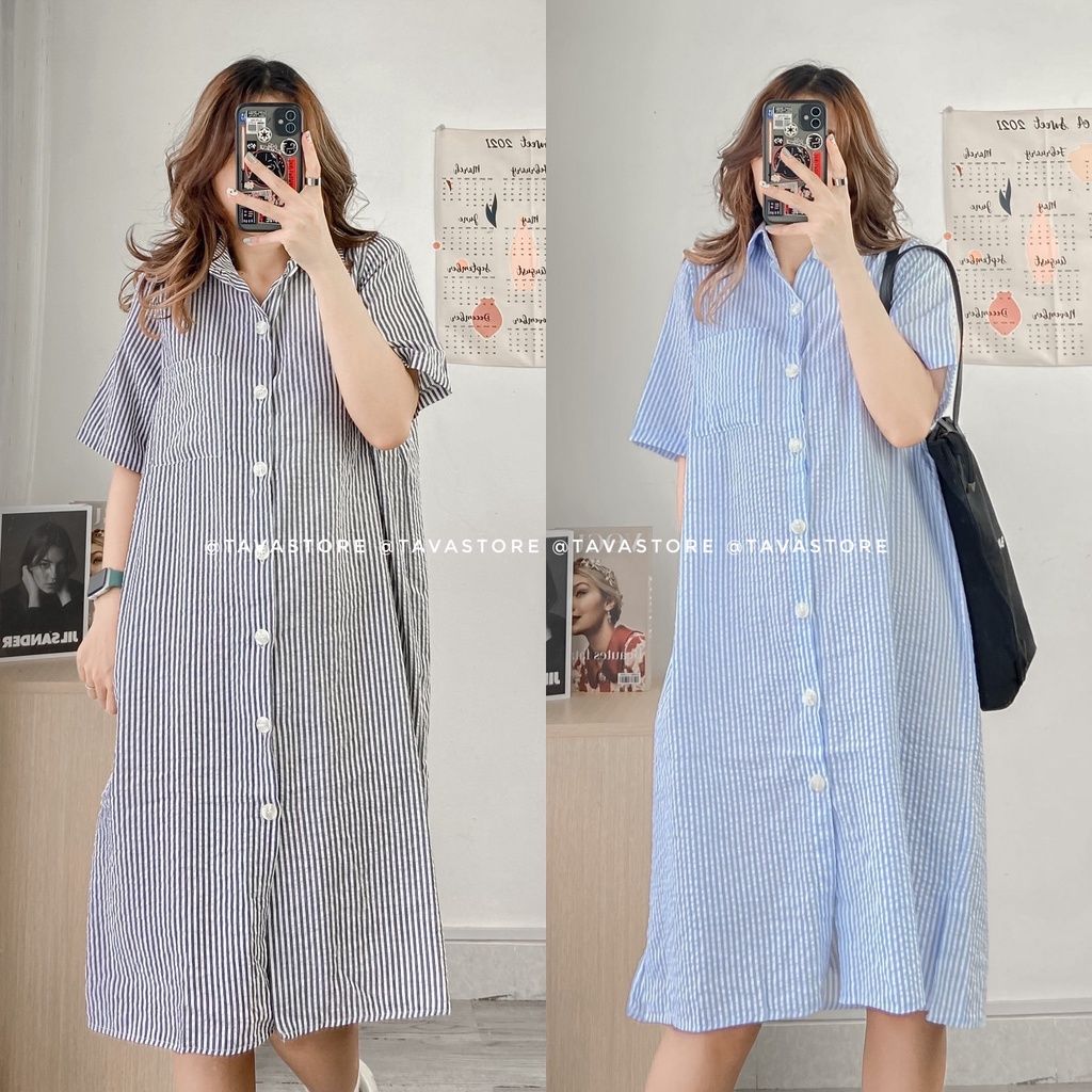 Đầm sơmi kẻ sọc 5150