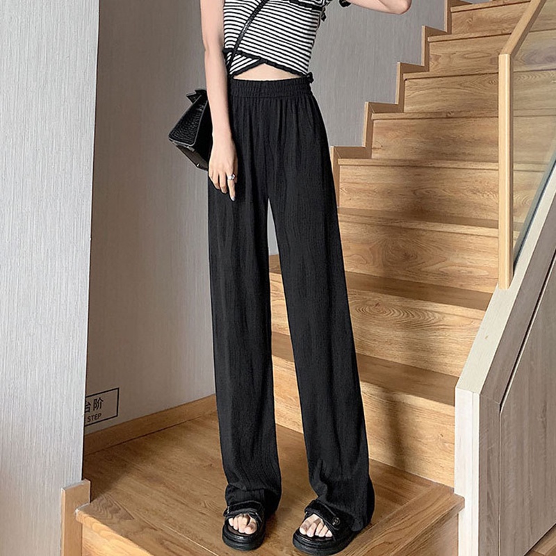 Quần dài IELGY dáng rộng mỏng lưng cao thời trang tùy chọn màu sắc dành cho nữ