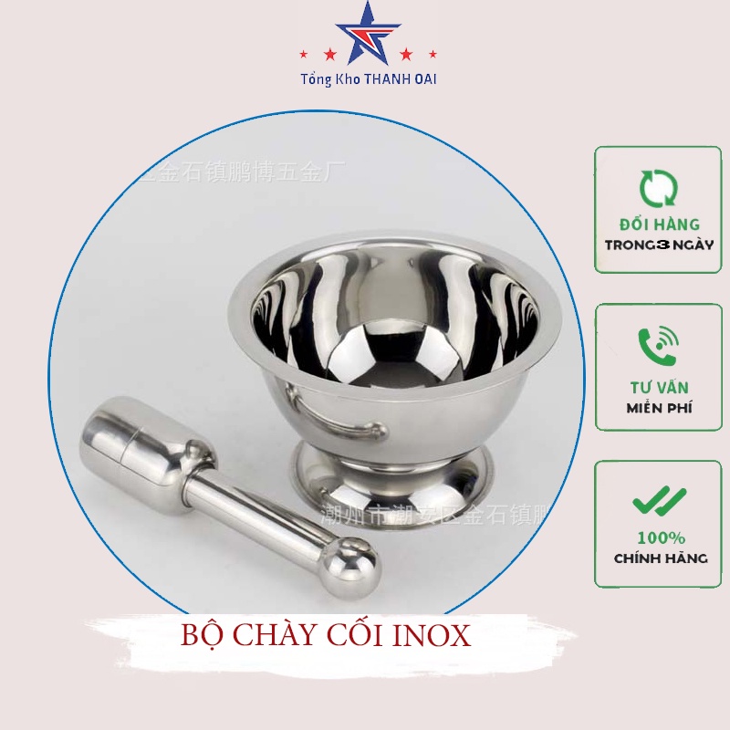 Cối chày Inox 304 size 16cm Hàng Loại 1