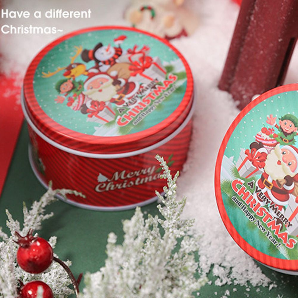 Hộp Thiếc Đựng Bánh Kẹo Có Nắp In Chữ Dùng Làm Quà Tặng Giáng Sinh