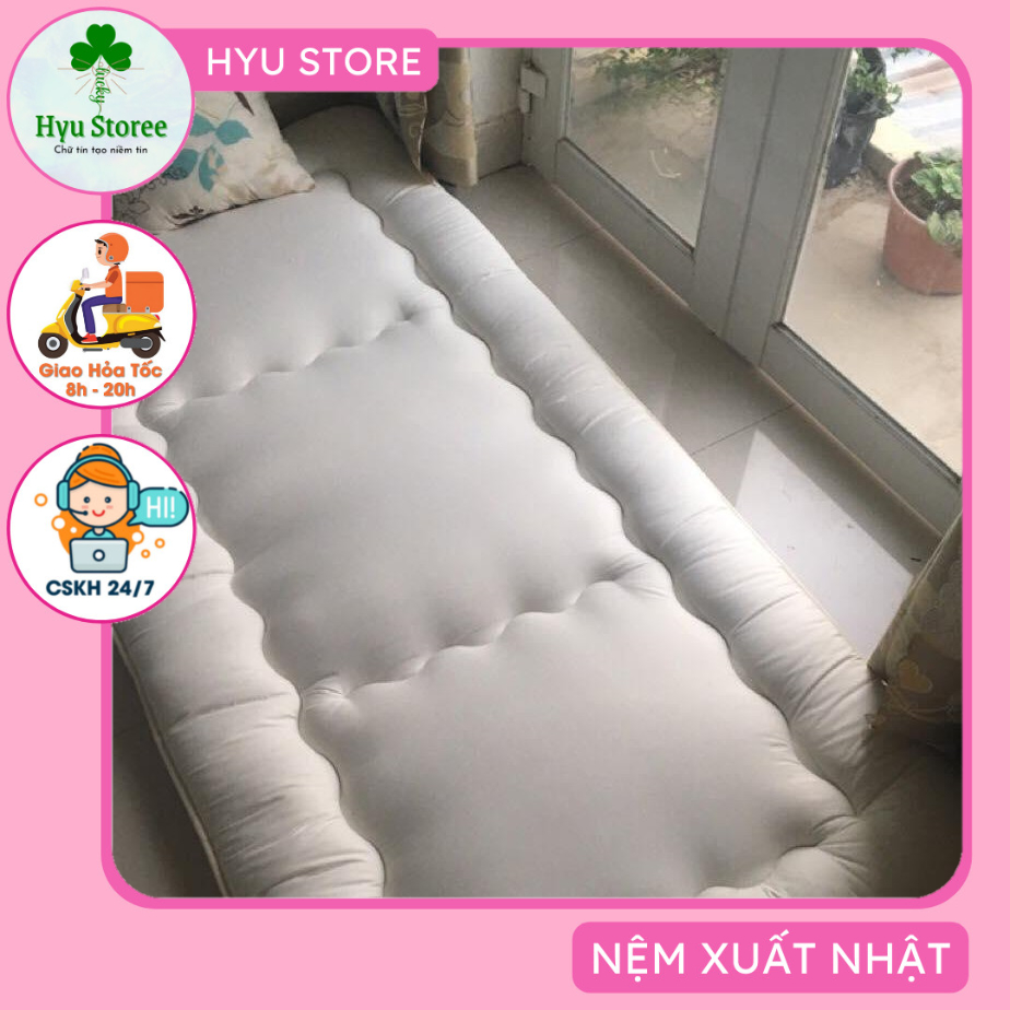 Nệm topper xuất Nhật 7cm không xẹp nệm gấp nệm ngủ 1 người 1m X 2m màu xám nệm gấp 3 giá rẻ