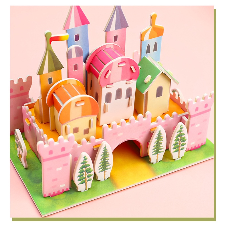 Bộ Đồ Chơi Xếp Hình Ngôi Nhà Giấy 3D DIY Hoạt Hình Dành Cho Trẻ Em