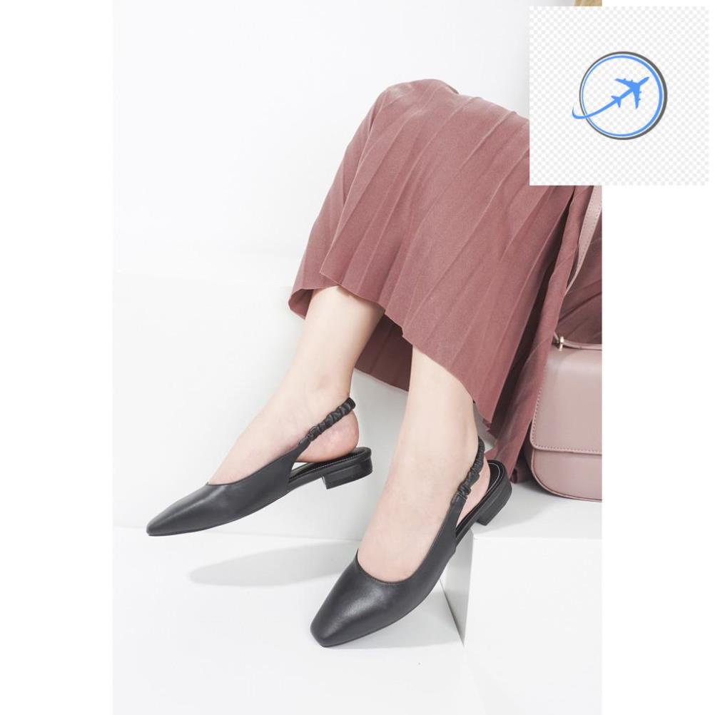 Giày Đế Bằng Nữ JOTI Florian 3248VN2 - Mũi Vuông Hở Gót Đế Vuông Cao 2cm Da Mờ - Mang Công Sở