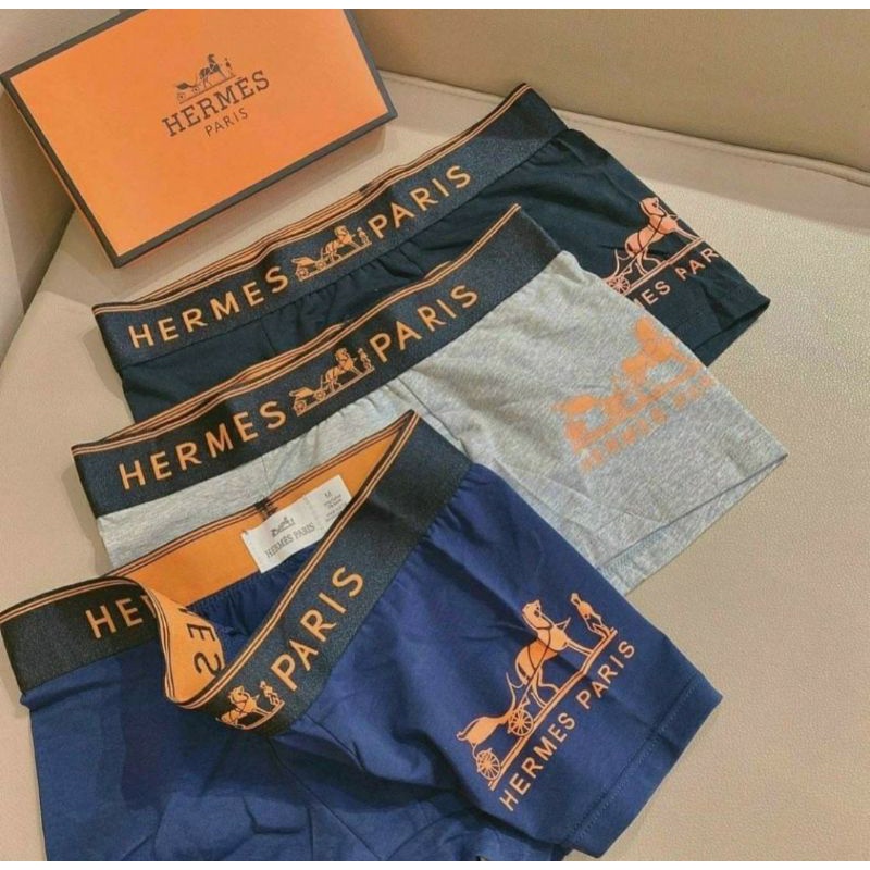 Hộp 3 quần lót nam sịp đùi H.M - boxer nam cotton co giãn 4 chiều đủ 3 màu y ảnh