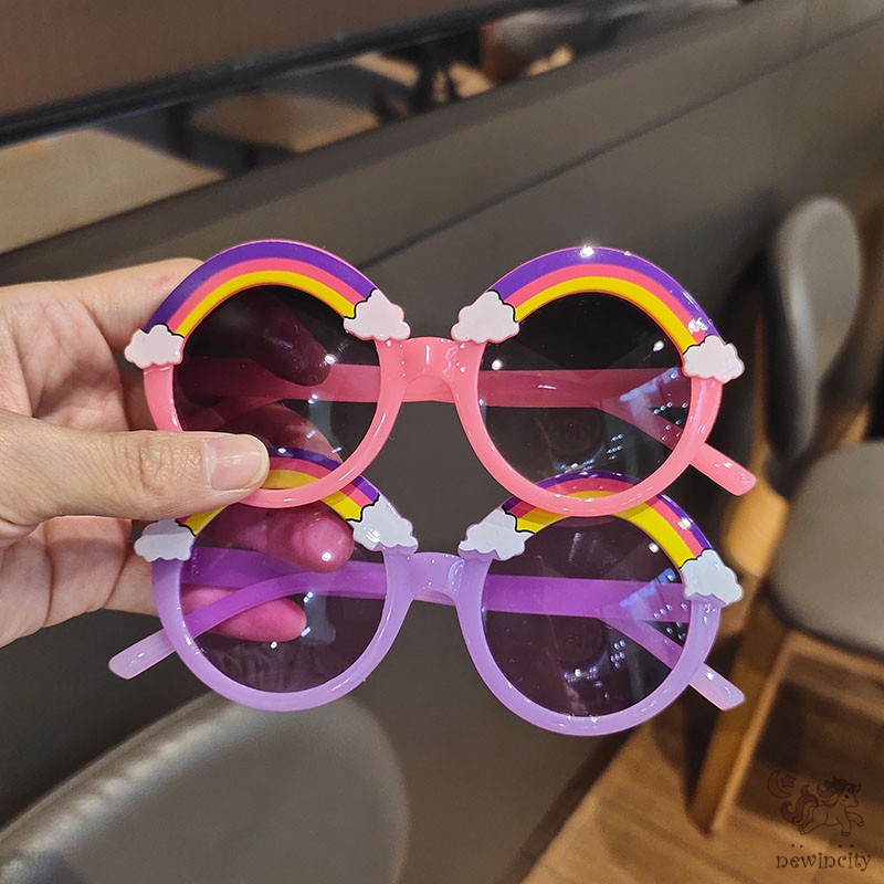 Kính mát trang trí cầu vồng phong cách Hàn Quốc xinh xắn đáng yêu cho bé