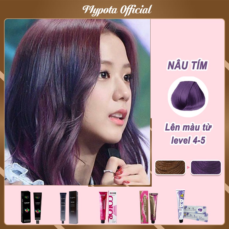 Thuốc Nhuộm Tóc Màu NÂU TÍM Không Tẩy | Bơ HAIR