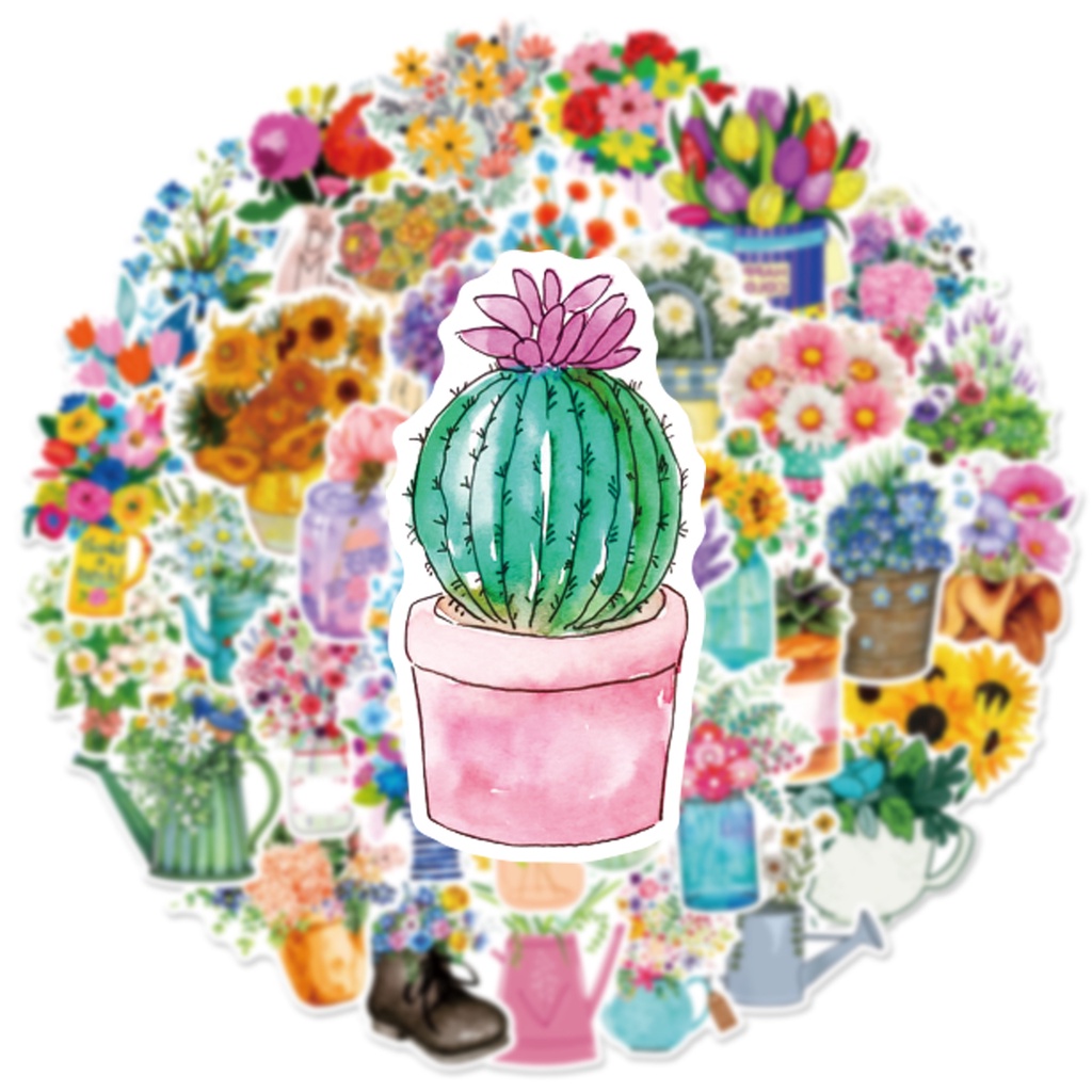 Bộ 50/25/10 Miếng Dán Hình Hoa Hồng Trang Trí Laptop Nón Bảo Hiểm