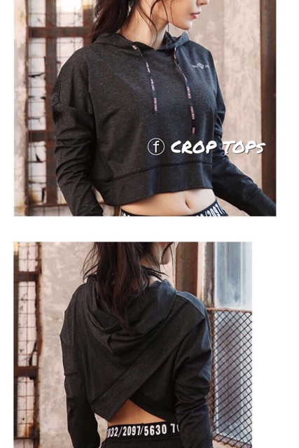 Áo Hoodies Crop Top xẻ lưng tay dài dáng thể thao - by SGGz