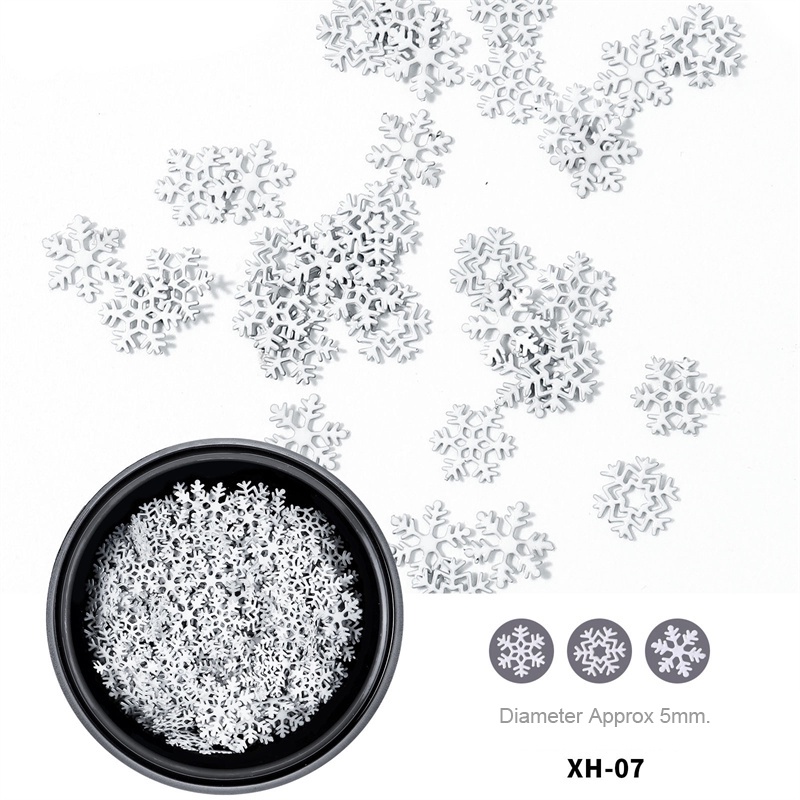 Kim Tuyến Lấp Lánh Màu Trắng Hình Tuần Lộc Giáng Sinh Nhiều Kích Cỡ Trang Trí Móng Tay Nghệ Thuật Thủ Công DIY