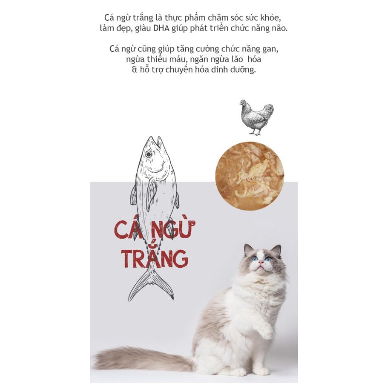 CÁ NGỪ TRẮNG & THỊT GÀ ĐÓNG HỘP CHO MÈO