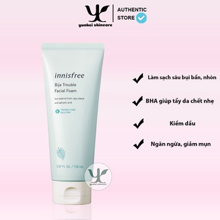 Sữa rửa mặt Innisfree Bija Trouble Facial Foam 150ml  [MÃU MỚI]