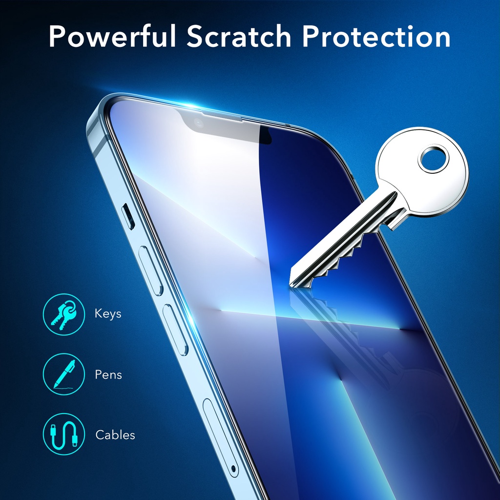 Set 2 kính cường lực ESR bảo vệ màn hình cao cấp thích hợp cho iphone 13 mini/ 13/ 13 pro max