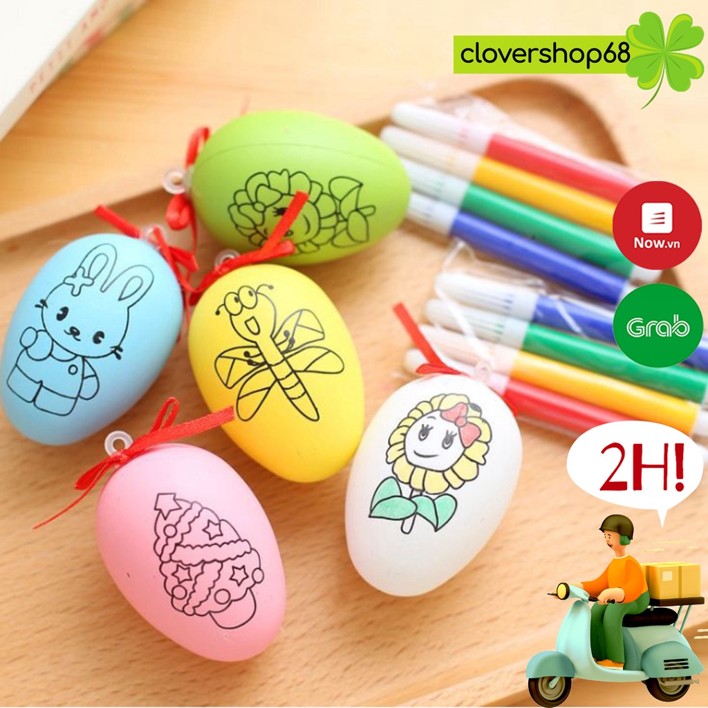 Bộ 4 bút mầu nước kèm 1 quả trứng vẽ 🍀 Clovershop68 🍀