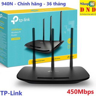 Modum (Router) wifi TP-Link TL-WR940N - 450Mbps tốc độ cao, tải nhiều máy xuyên tường tốt, hàng chính hãng BH 36 tháng