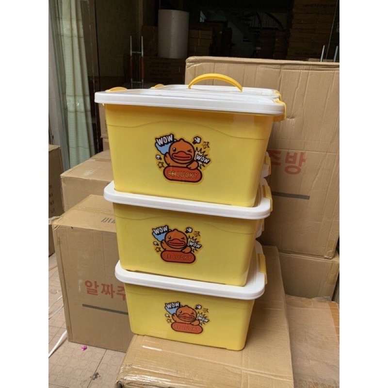 khăn giấy ướt con vịt vàng đóng thùng nhựa 10 bịch tiện dụng