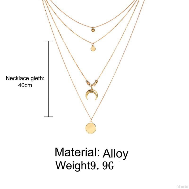 Dây chuyền hợp kim hình mặt trăng đính đá xinh xắn