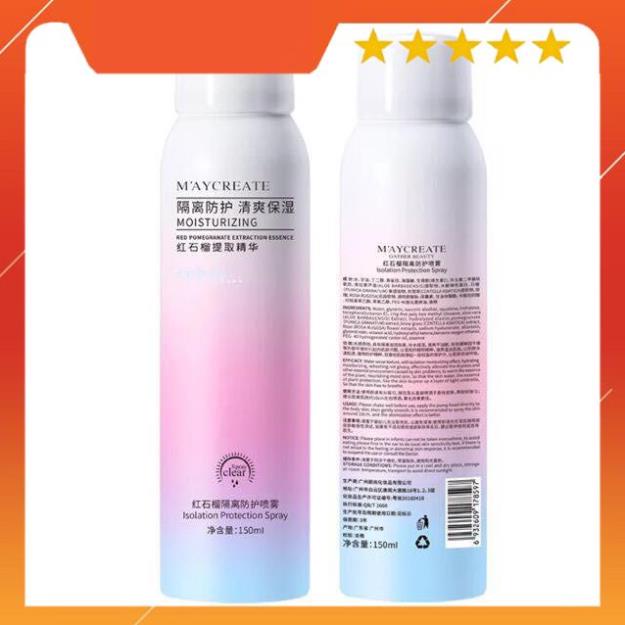 [Bạn mới nhập COSHBM -50% đơn 0Đ] Xịt Chống Nắng Trắng Da MayCreata 150ml