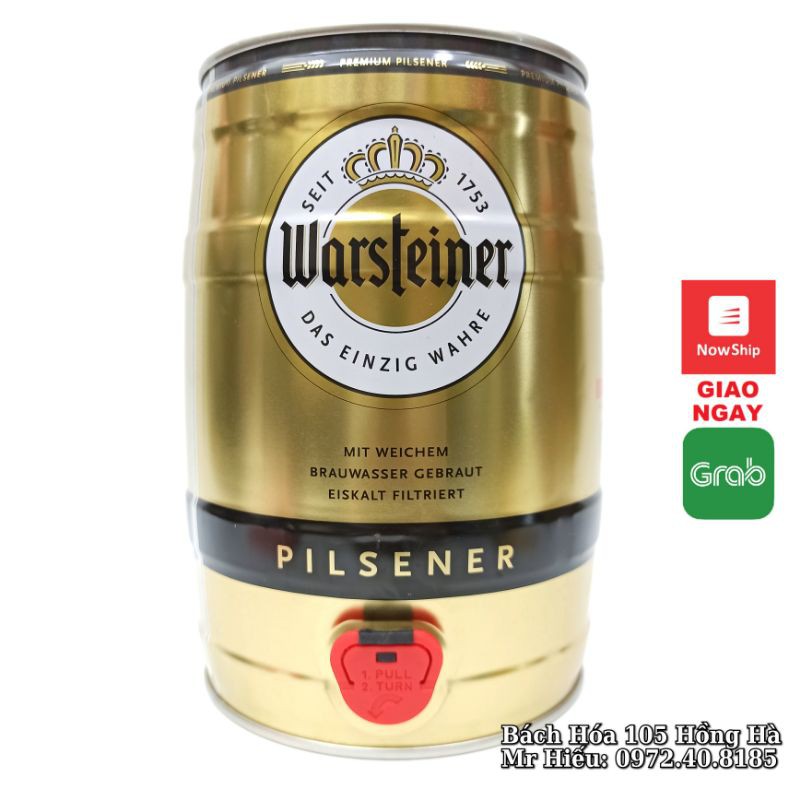 Bia bom Warsteiner nội địa Đức 5 lít