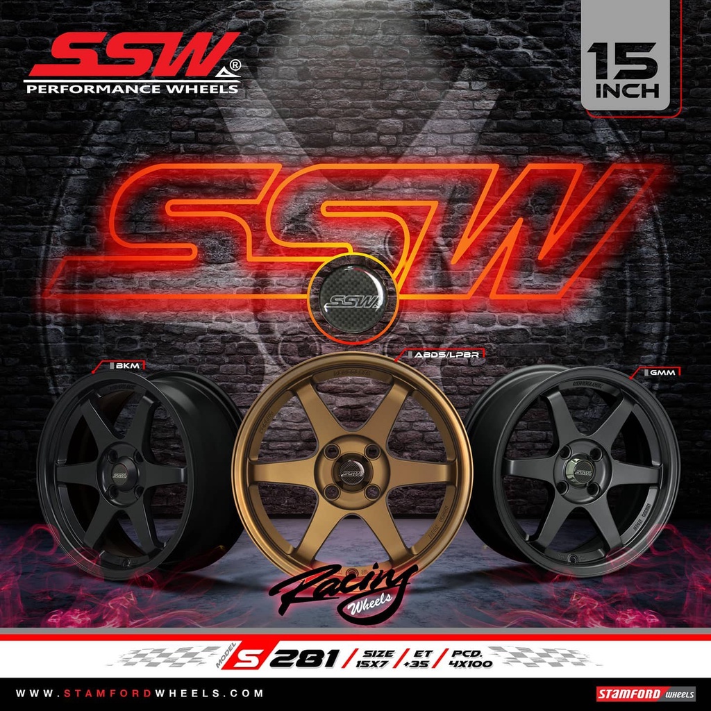 Mâm độ đẹp cho Toyota Vios R15 4x100 SSW Thái Lan