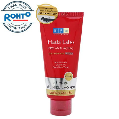 [Chính hãng] Kem rửa mặt dưỡng chuyên biệt chống lão hóa Hada Labo Pro Anti Aging Cleanser 80g