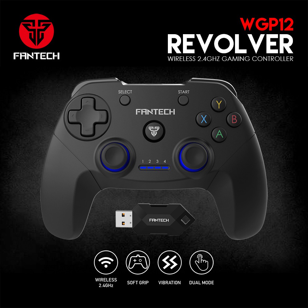 Tay Cầm Chơi Game Không Dây Fantech WGP12 REVOLVER Dùng Được Cho PC,Console, Smart TV... 4 Chế Độ Cho Từng Thể Loại Game