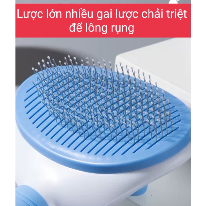 Lược chải lông cho chó mèo Clean size Lớn phiên bản mới nhất - Lược chải lông chó mèo có nút bấm