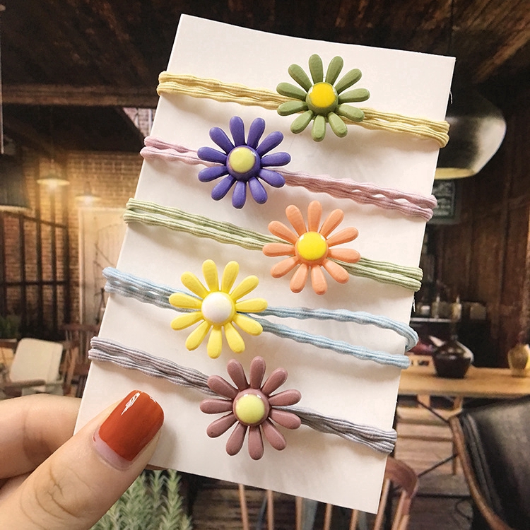 Dây Buộc Tóc Đính Hoa Dễ Thương Cho Bé Gái