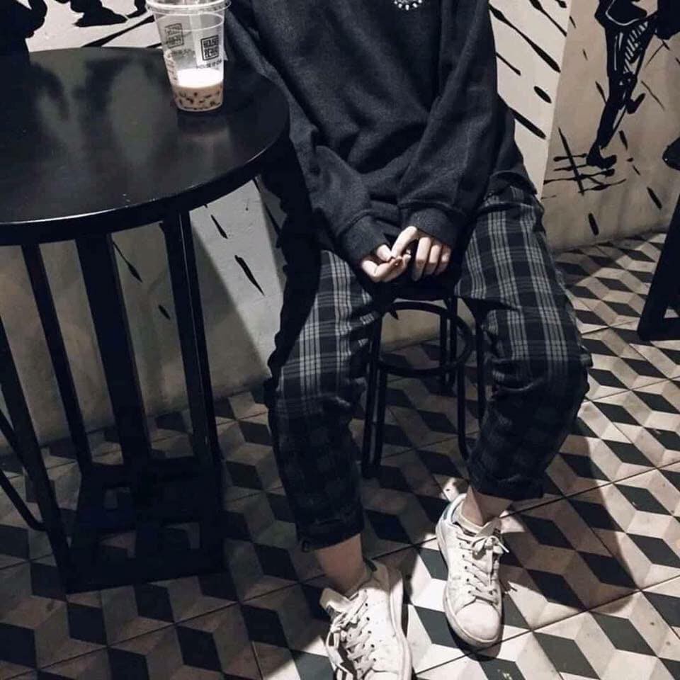 Quần jogger Caro xanh vải thun sọc kẻ ô Nam Nữ unisex - quần dài ống suông trẻ trung, cá tính