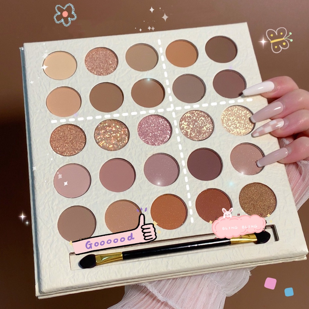 Bảng phấn mắt 25 ô màu nhũ lì bắt sáng MUGE LEEN Lucky Me xinh xắn hot trend MUGE06