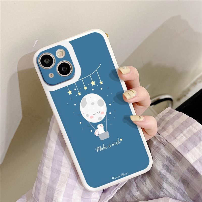 Ốp iphone vuông cạnh ốp lưng iphone THỎ TRẮNG 6/6splus/7plus/8/8plus/xr/xs/12/13/pro/max/plus/promax tr345