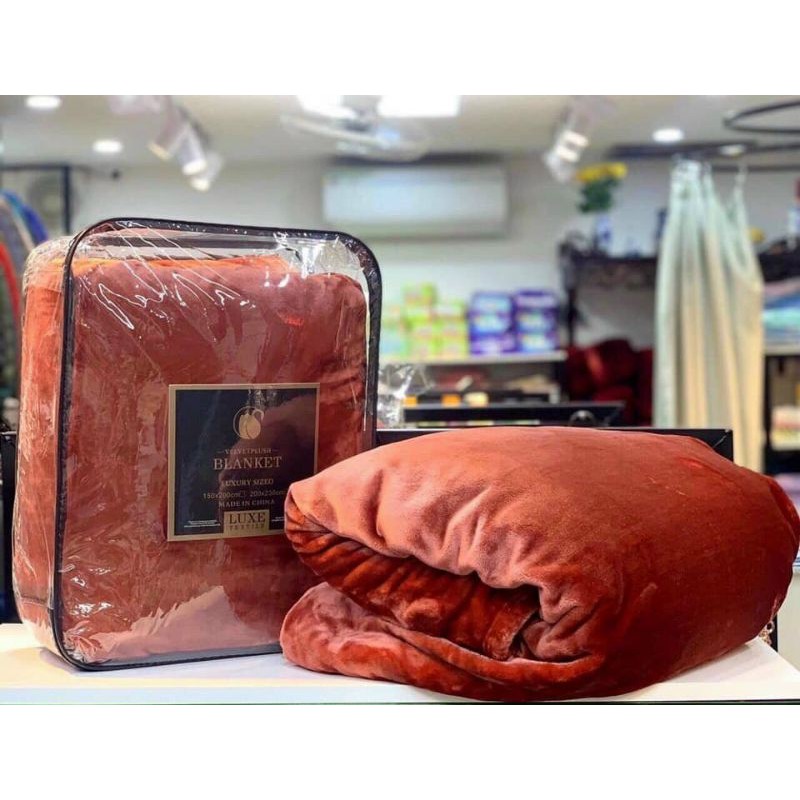 Chăn lông thỏ Blanket 2,5kg cao cấp. Nhiều màu