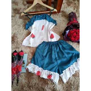 PIJAMA, NGỦ LỤA 2 DÂY, BỘ ĐÙI DỄ THƯƠNG (ẢNH THẬT)
