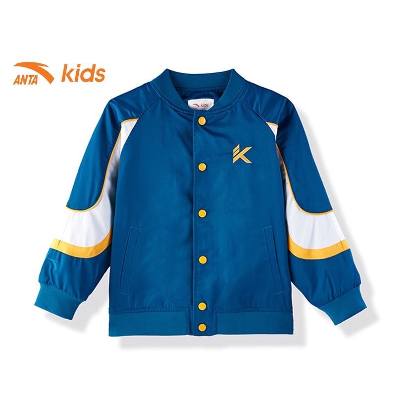 Áo khoác bomber bé trai họa tiết ngộ nghĩnh Anta Kids 352149620-2, dáng bóng chày, chất liệu chống nước