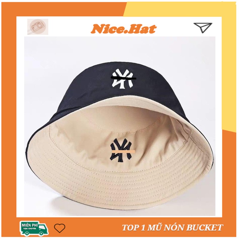Mũ bucket NY hai mặt cao cấp nam nữ đẹp - ẢNH THẬT - Nón tròn vành rộng M11