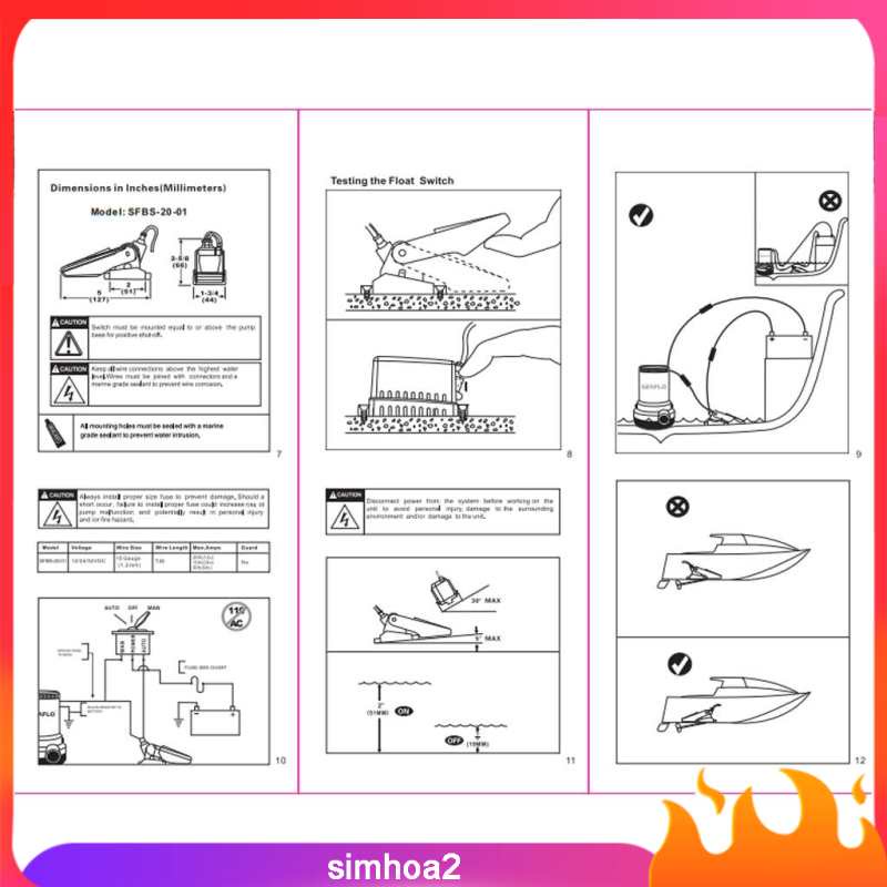 Automatic Bilge Water Pump Float Switch 12V 24V or 32V 20 Ampo for Boat | BigBuy360 - bigbuy360.vn