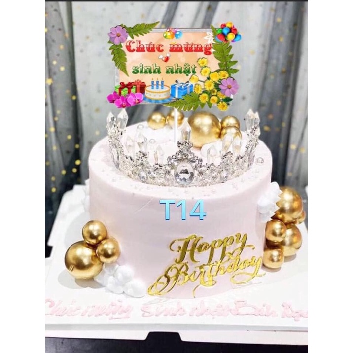 Trang trí bánh 1 sét 10 thẻ giấy phụ kiện bánh sinh nhật